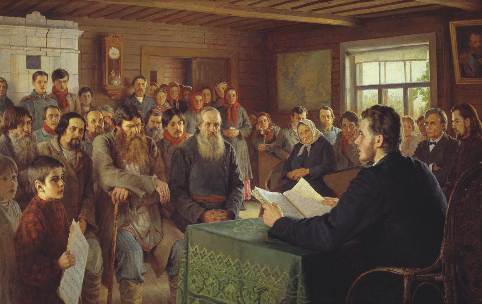 Н. П. Богданов-Бельский — Воскресное чтение в сельской школе, 1895