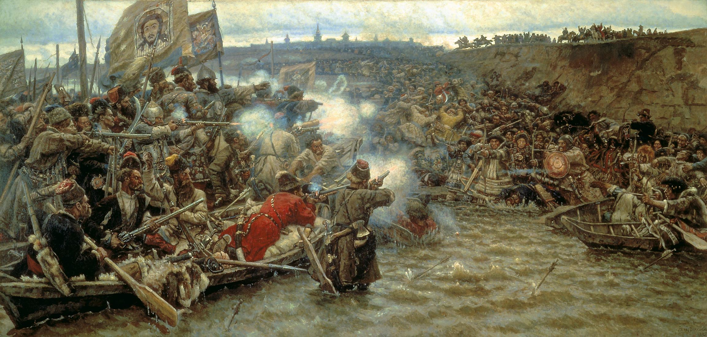 В. И. Суриков — Покорение Сибири Ермаком, 1895